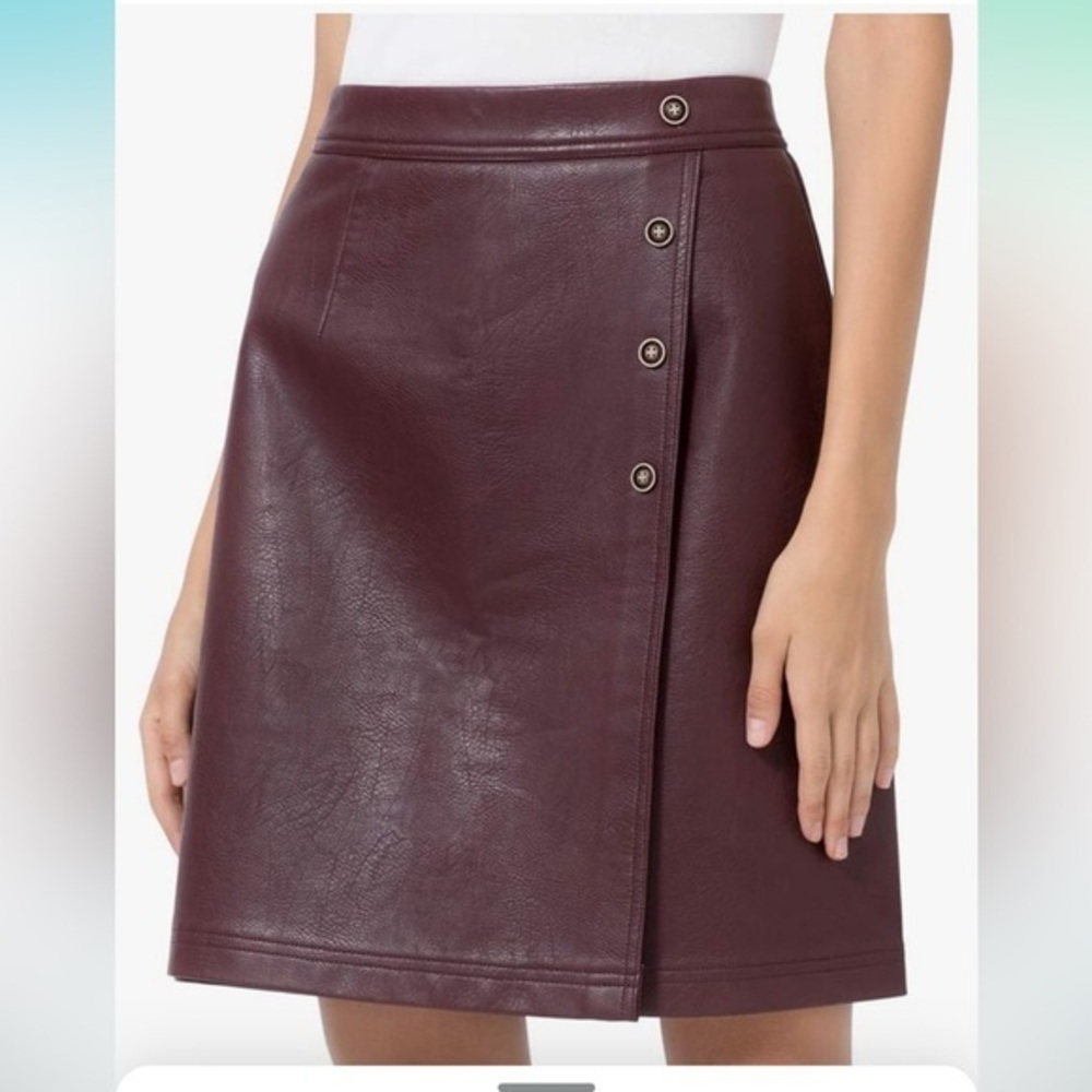 Burgundy PU Leather skirt NWOT